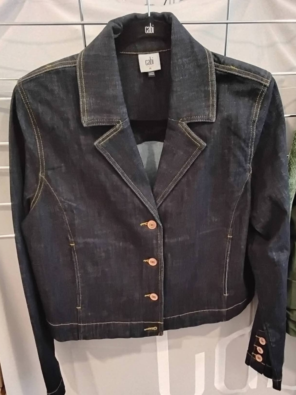 CAbi Johnny Denim Tailored Jacket - Dark Indigo